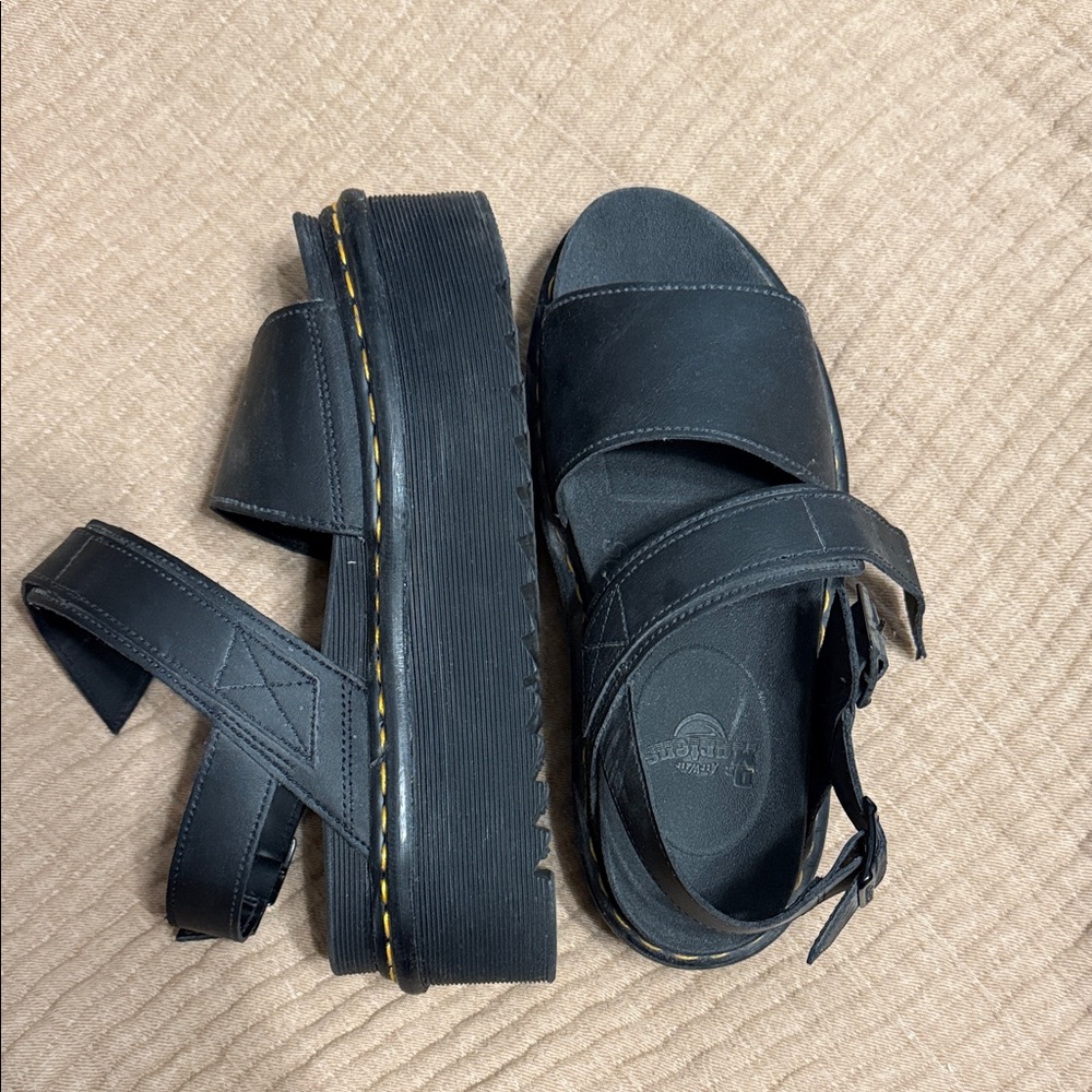 Dr. Martens Black Strappy Platform Sandals